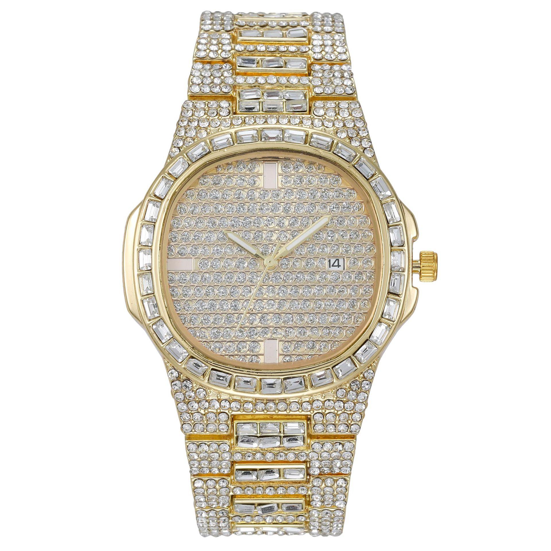 Trendy, Fashion Diamond-Studded Gypsy Full Diamond Calendar Ladies Watch