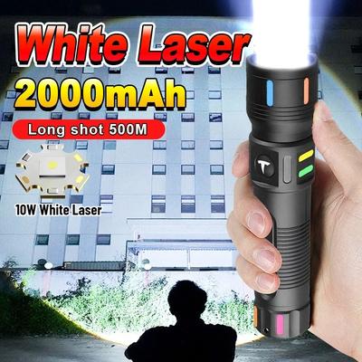 NEUE Leistungsstarke Kleine Taschenlampe Hohe Leistung Wiederaufladbare LED-Taschenlampe 2000mAh Eingebauter Akku Fluoreszierendes ABS Tragbare Taschenlampe