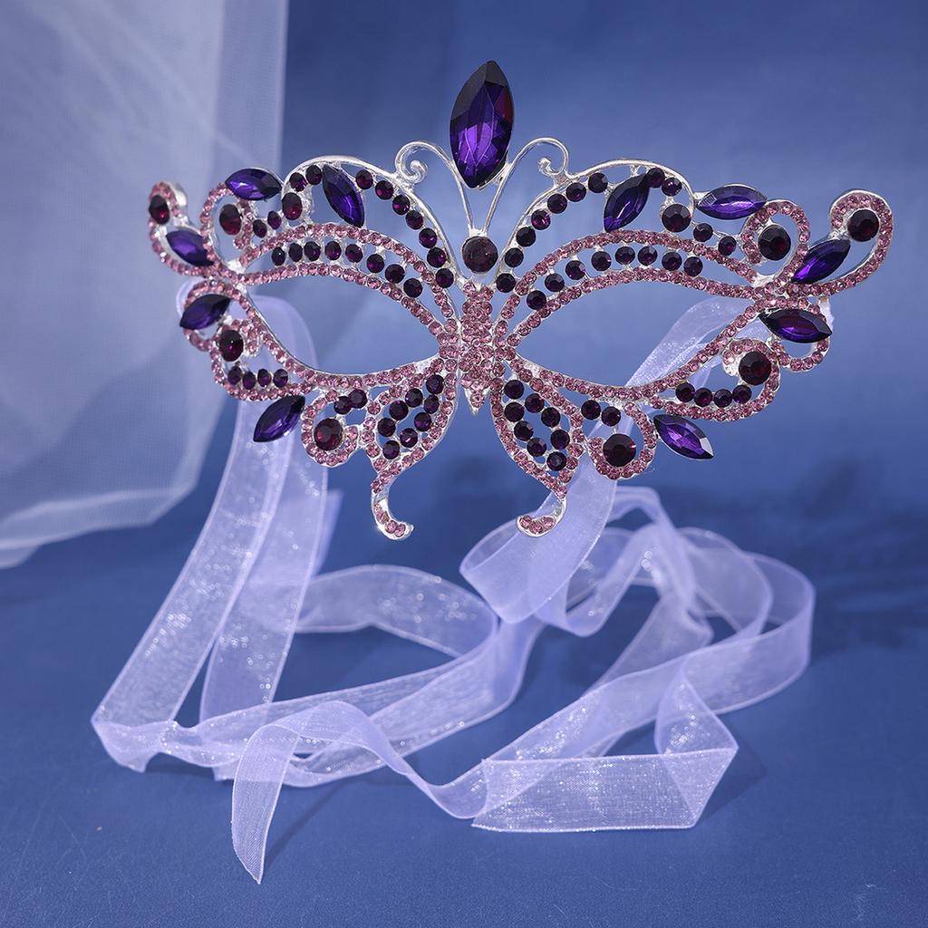 Women Crystal Masquerade Mask Rhinestone Fancy Mask Evening Party Mask for Masquerade Ball Banquet Cosplay