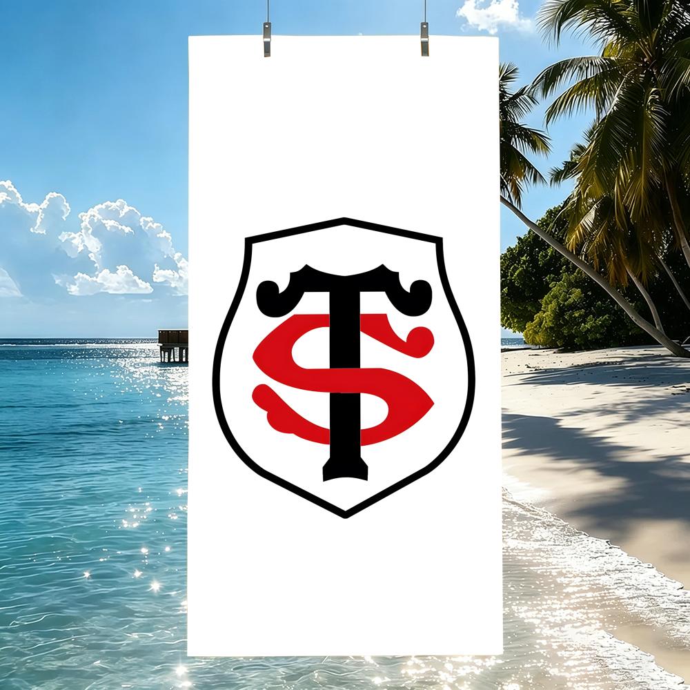 Полотенце S-Stade Toulousain, микрофибра, пляжное, быстросохнущее, не прилипает песок, ультратонкое волокно, супермягкое. 100x50cm