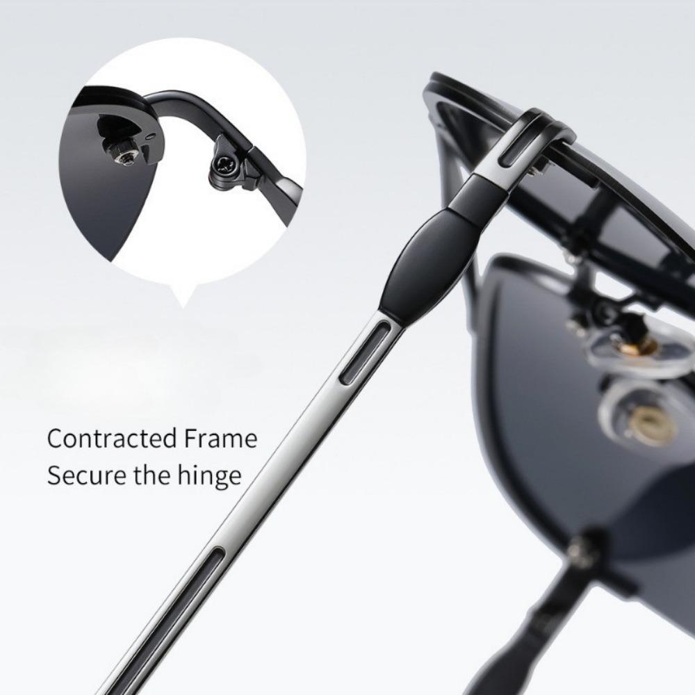 European and American Trend Frameless Polarized Sunglasses Men's UV Resistant UV400 Glasses Driver's Driving Frog Sunglasses