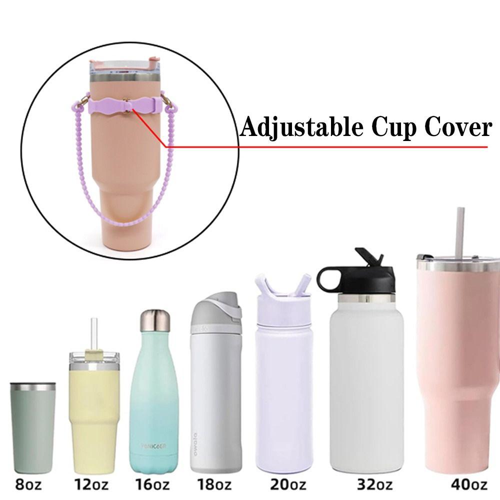 Silicone Water Bottle Sling Carrier Holder Soft Anti-slip Water Bottle Handle with Strap Water Cup Sling Strap for Cup