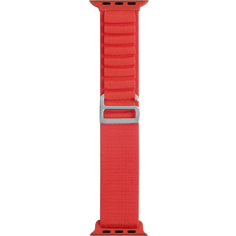 Nylon Strap for Apple Watch 1/2/3/4/5/6/7/8/9/10/11/SE Ultra 1/2/3 42/44/45/46/49mm, Red