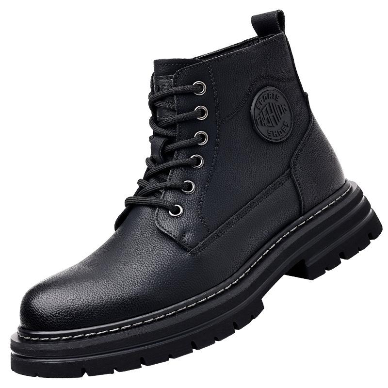 2025 new high-top thick-soled men's boots British style trend Martin boots men's warm and velvet tooling boots 2025
