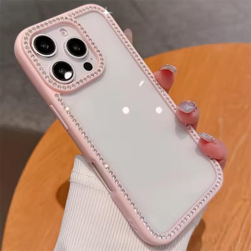 

Чехлы с блестками и бриллиантами для iPhone 16, 13, 12, 11 Pro Max, прозрачные стразы, чехол для iPhone 15, 14, Pro Max, 16 Plus iPhone 15 розовый