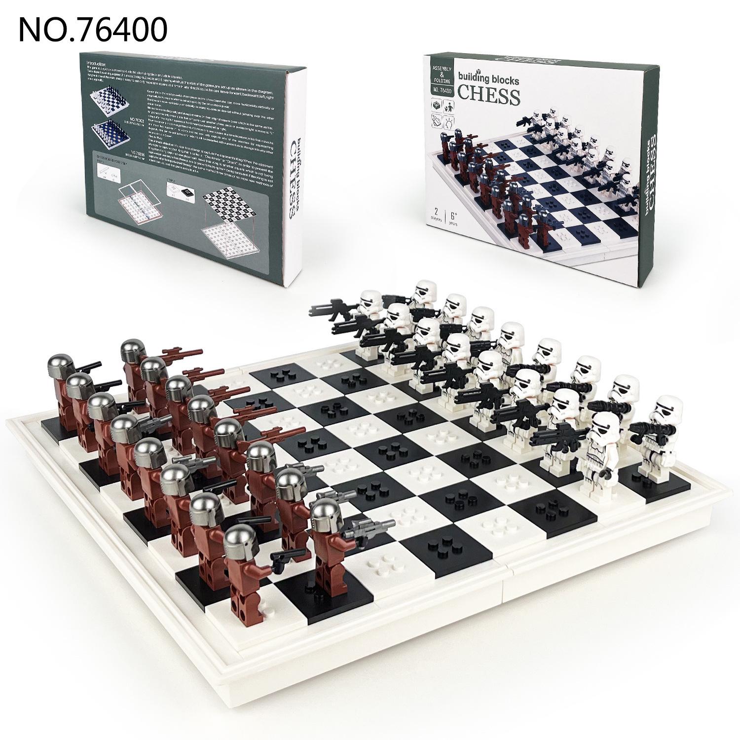 Battle Of The Planets Chessboard 76400 Small Particles Assembled Building Block Toy Figurine Chess