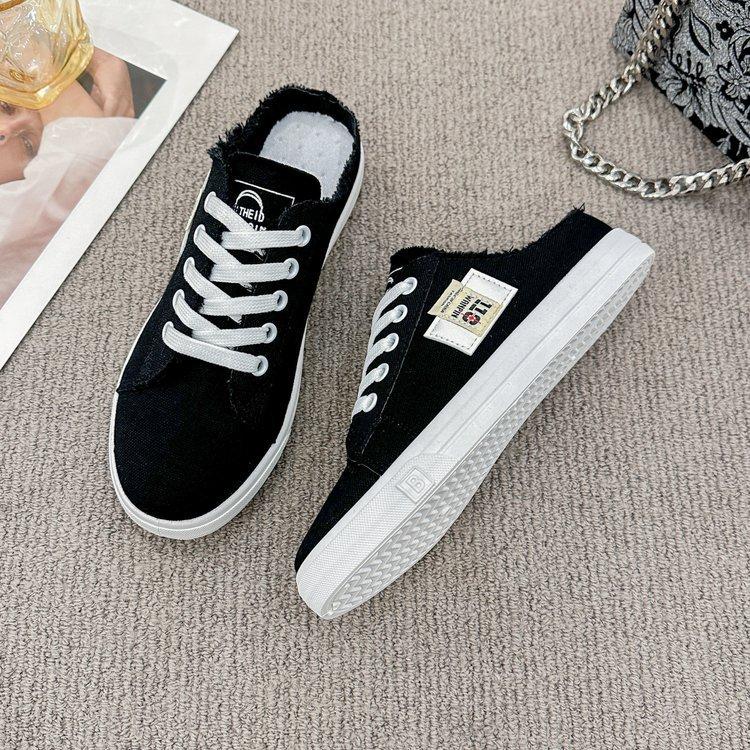 2025 Spring, Summer, Autumn and Winter Foreign Trade New Women's Shoes Women's Board Shoes Student Shoes Little White Shoes Low-top Round Head Ribbon