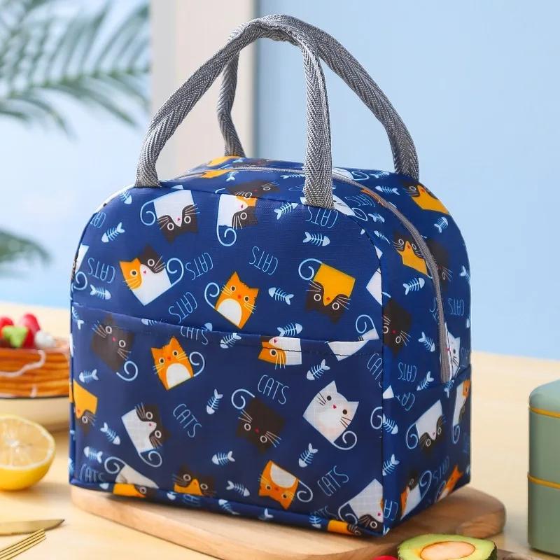 Portable Cartoon Tote Cooler Lunch Box Bag Aluminum Foil Student Bento Insulation Bags Thermal Food Picnic Lunch Bag For Kids