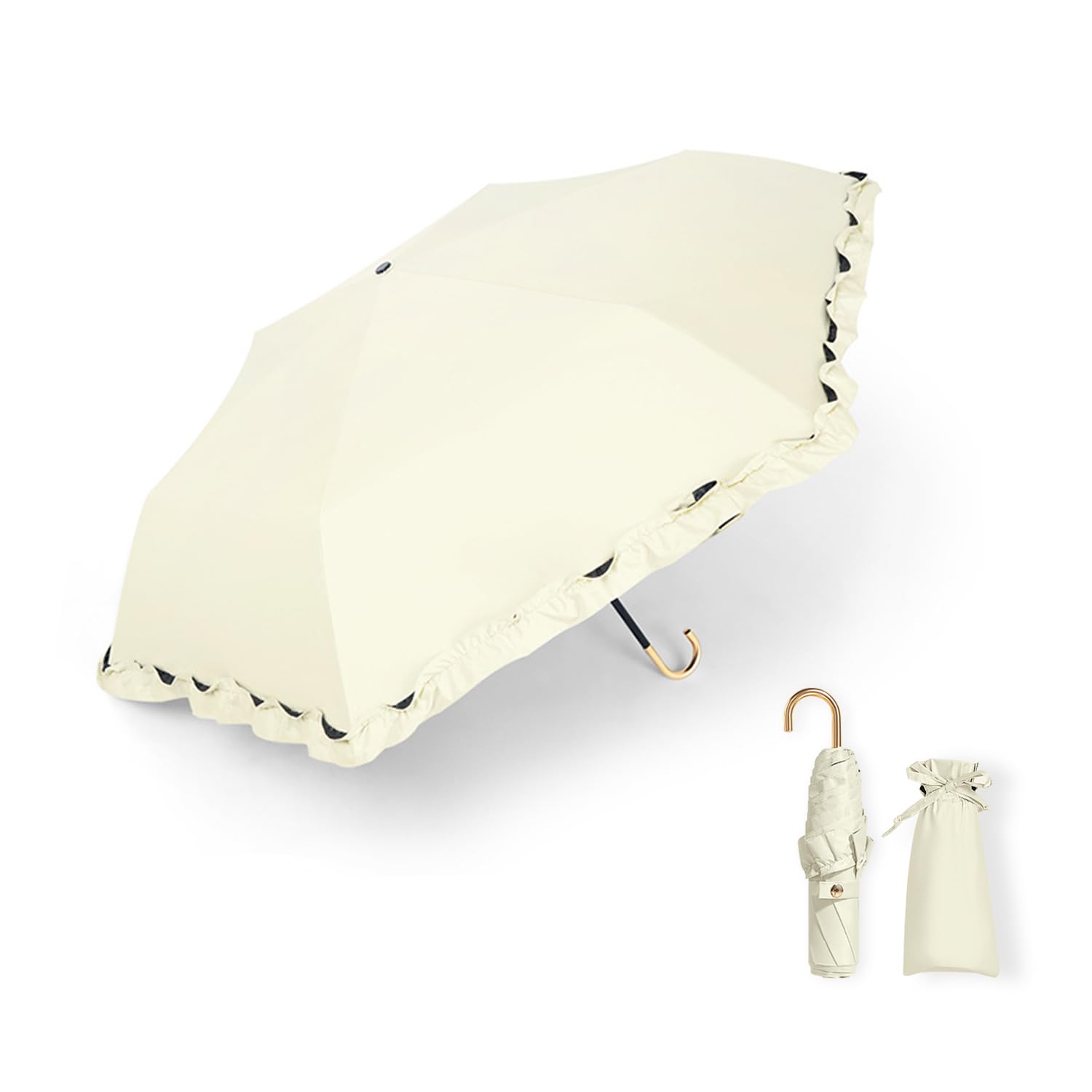 

folding weighing Perfect for both sunny and rainy Features UV heat and protection against and the rainy and compact for easy Frill Ultra-lightweight