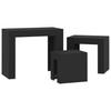  Coffee Tables That Slide Under Each Other, 3 Pcs., Black