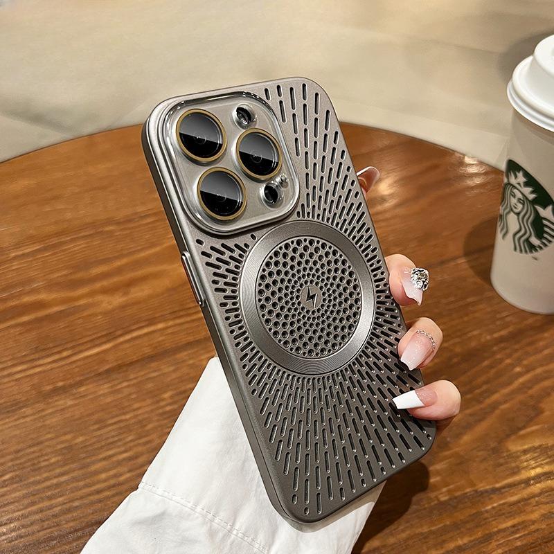 Car Magnetic Suction Suitable for Apple 16promax Mobile Phone Case IPhone 15 New Cooling 13 Simple 12 Anti Fall Men