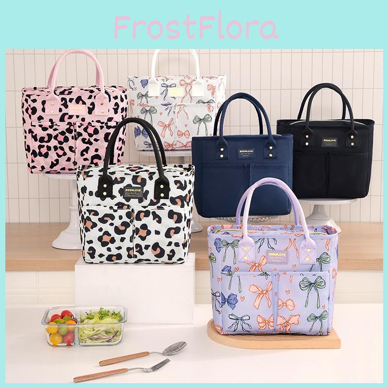 Large Capacity Cute Insulated Bag With Leopard And Bow Print Design Daily For
