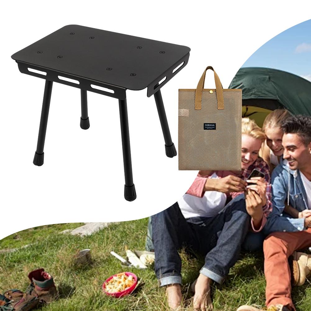 2 In 1 Camping Table Portable Outdoor Stool Aluminum Alloy Folding Table Portable Table for Camping Picnic Beach BBQ Fishing
