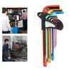 9Pcs Hex Wrench Star Key Ball End Metal Long Arm Metal Key Tool Set Kit for Repair
