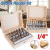 1/4"(6.35mm) Cutter Set for Wood Electric Trimmer Shank Hand Trim Router Bits Set Kit Trimming Machine Milling Cutter Kit Tool