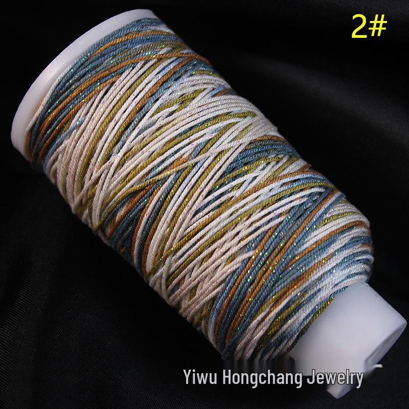 Variegated Hand-Spun Cotton Necklace & Bracelet Rope with Gold Tibetan Starry Sky Gradient