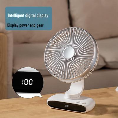 OEING Mini USB Desk Fan with Auto-Oscillation and Digital Display