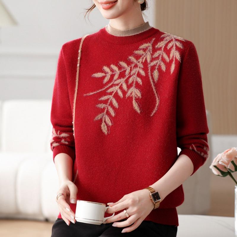 Mittlerer Mutter kleiner Rollkragen-Strickpullover aufgeschichtet und verdickt Jahres-Pullover für mittlere und ältere Frauen Thermounterhemd