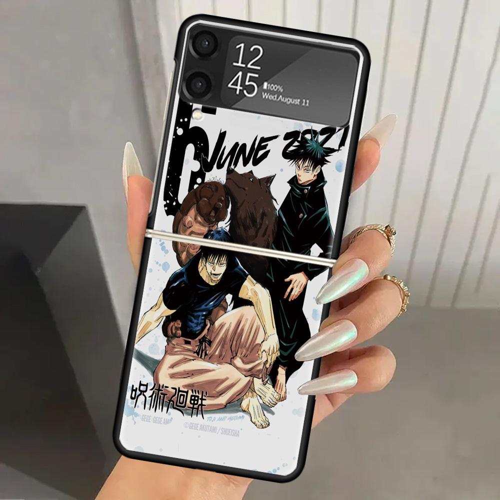 

Jujutsus Fushiguro Toji Hard PC Phone Case For Samsung Galaxy Z Flip 7 6 5 4 3 Black ZFlip7 ZFlip6 Flip5 Flip4 Flip3 5G Print Co Samsung Z Flip 4