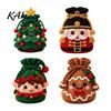 Holiday Home Decor DIY Christmas Crochet Gift Bag Material Kit for Beginners, Handmade Knitted Decoration Bag, Creative Xmas Tree/Elf/Nutcracker