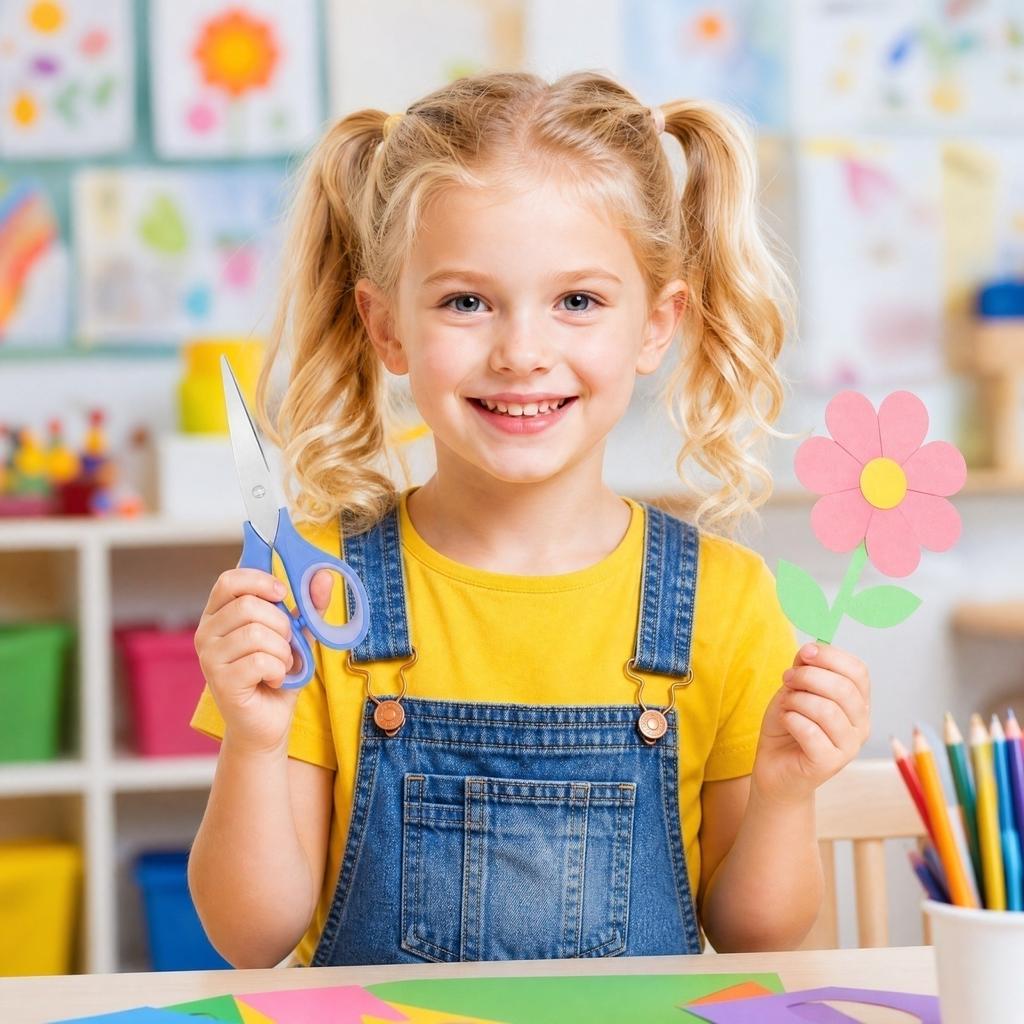 6 Inch Rubber Scissors for Kids, Scissors for Cutting, Toddler Scissors for School and Home