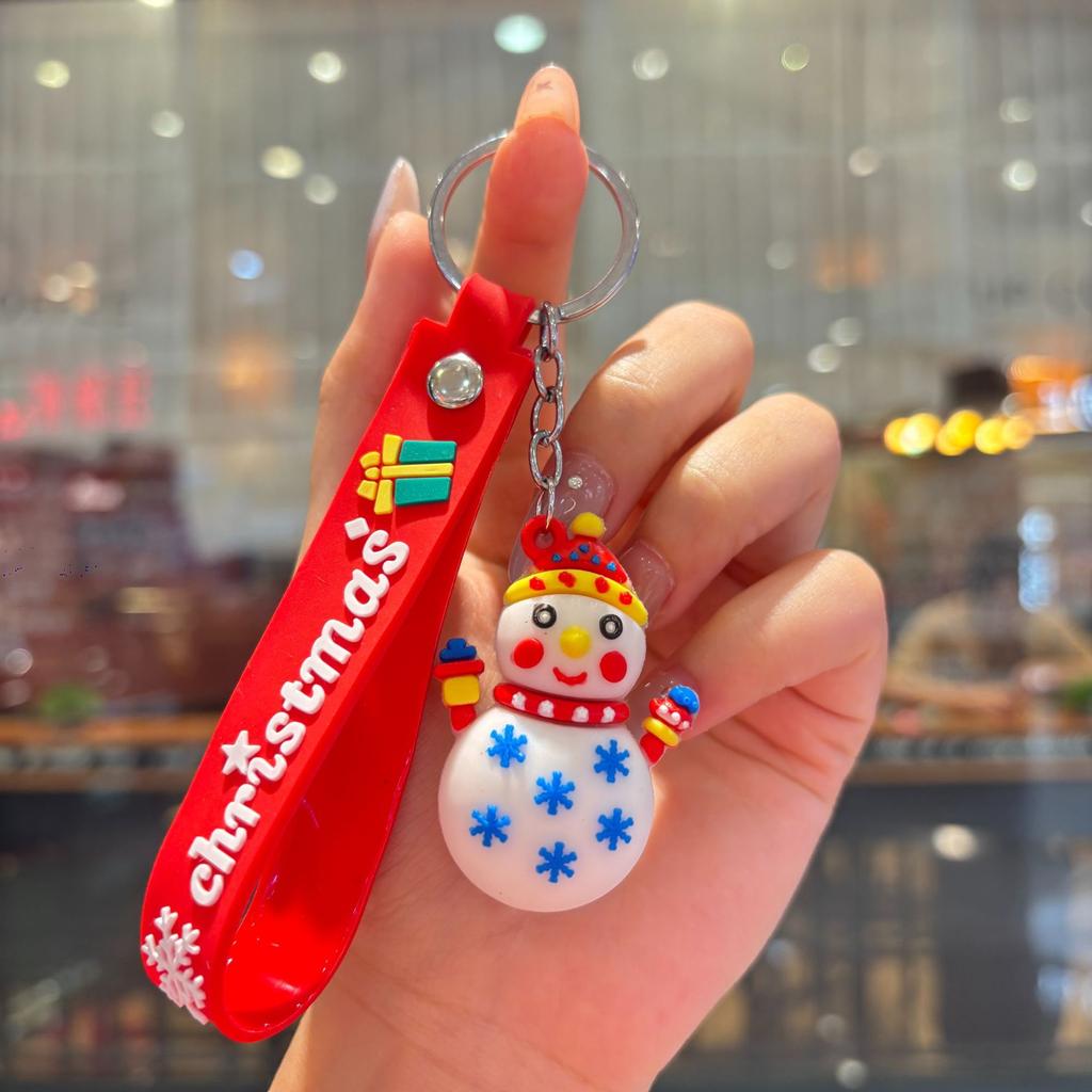 New Christmas Cartoon Keychain Bag Pendant Exquisite Santa Claus Car Keychain Small Gift