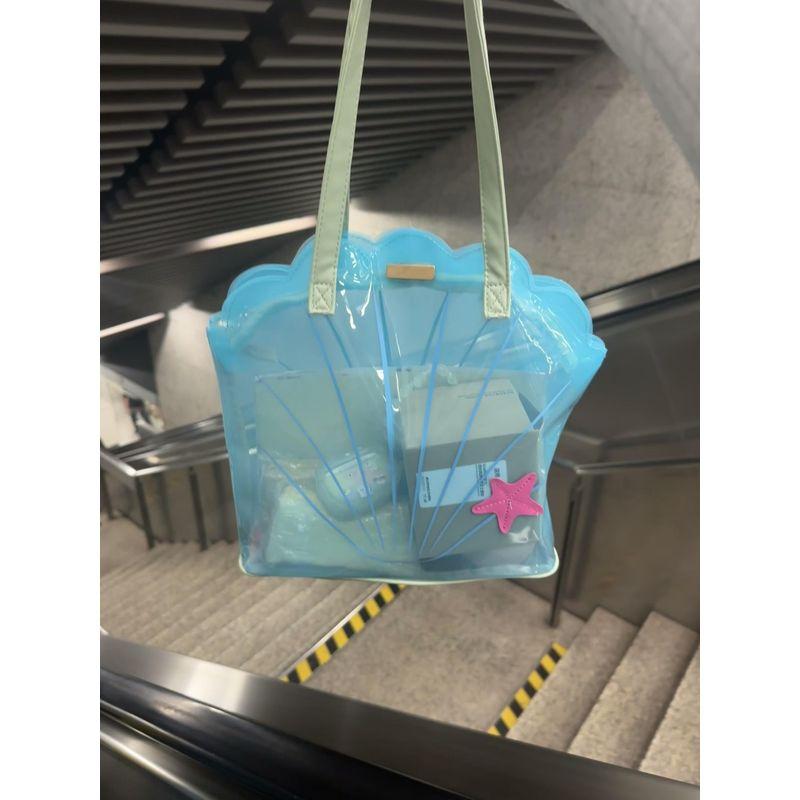 

Good-looking Transparent Blue Niche Style Cute Shell Bag Blue