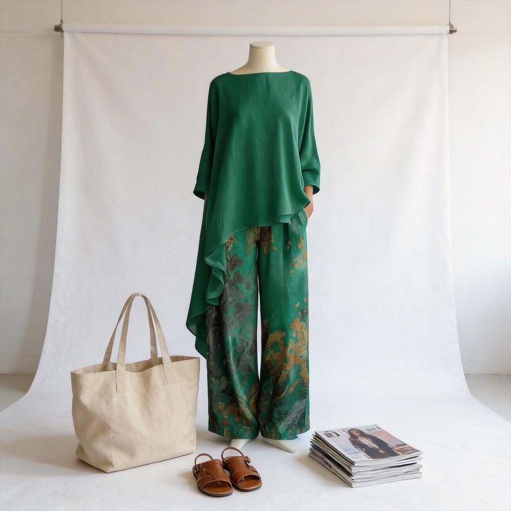 Womens Casual Twopiece Set With Polyester Material And Color Block Pattern For Spring