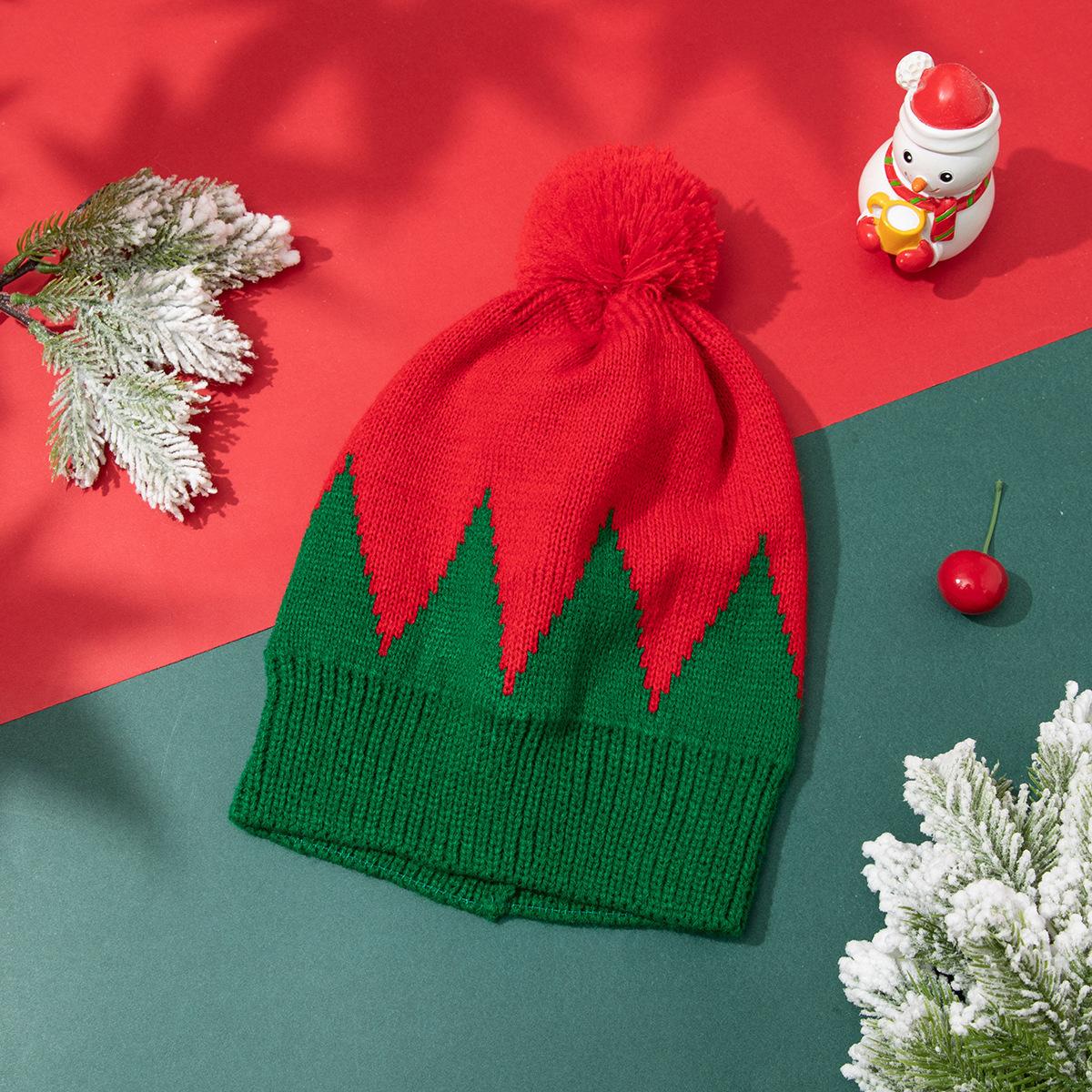 

Retro trendy hat Universal European and American Christmas hat Knitted wool hat Holiday versatile thermal pullover hat One size fits all