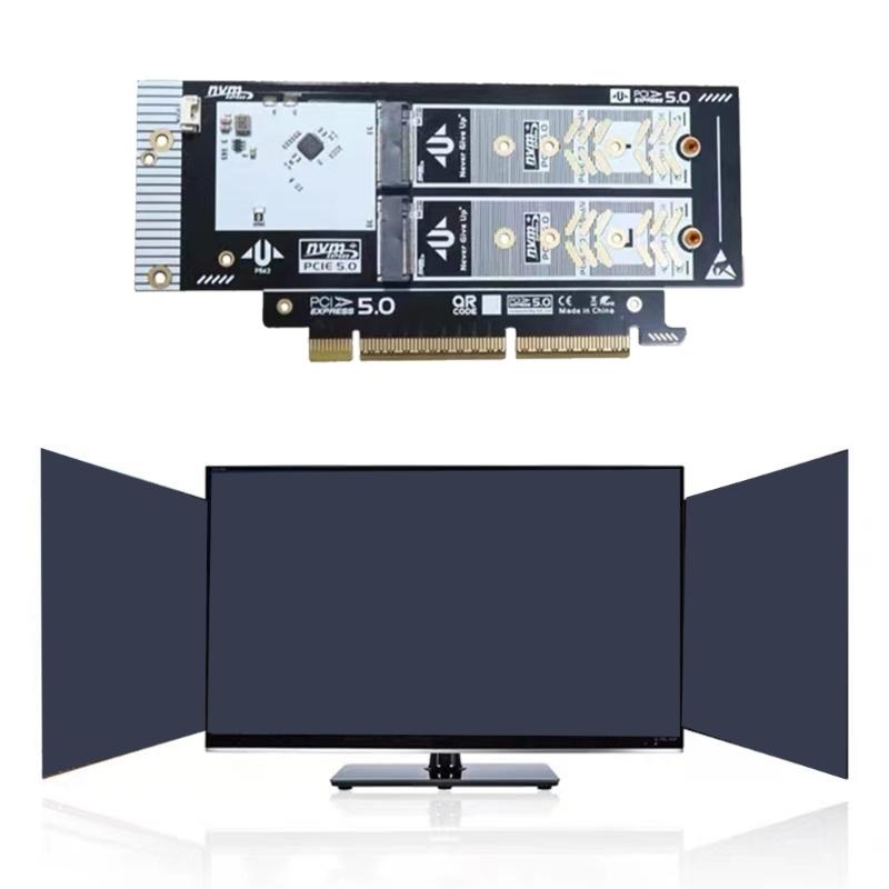 PCIe 5.0 to M.2 NVMe Adapter Card PCIE X8/X16 to M.2 Coverter Expansion Card Support for 2230 2242 2260 2280