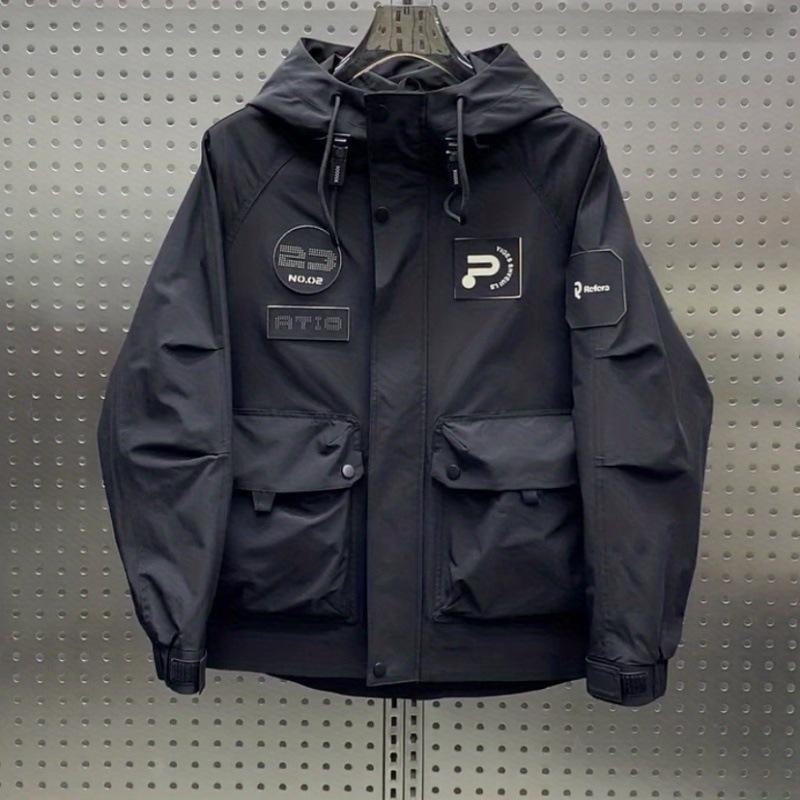 

Весна и осень новая рабочая одежда с капюшоном свободная куртка мужская корейская версия универсальная куртка молодежная мода красивая куртка 4XL