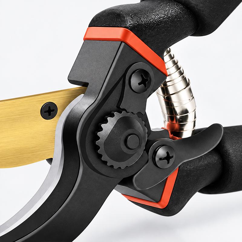 Professional Bypass Pruning Shears Titanium Coated Sharp Blade Soft Non-slip Foam Handle with Spring Loaded Design Ideal for Cutting Tree Branches