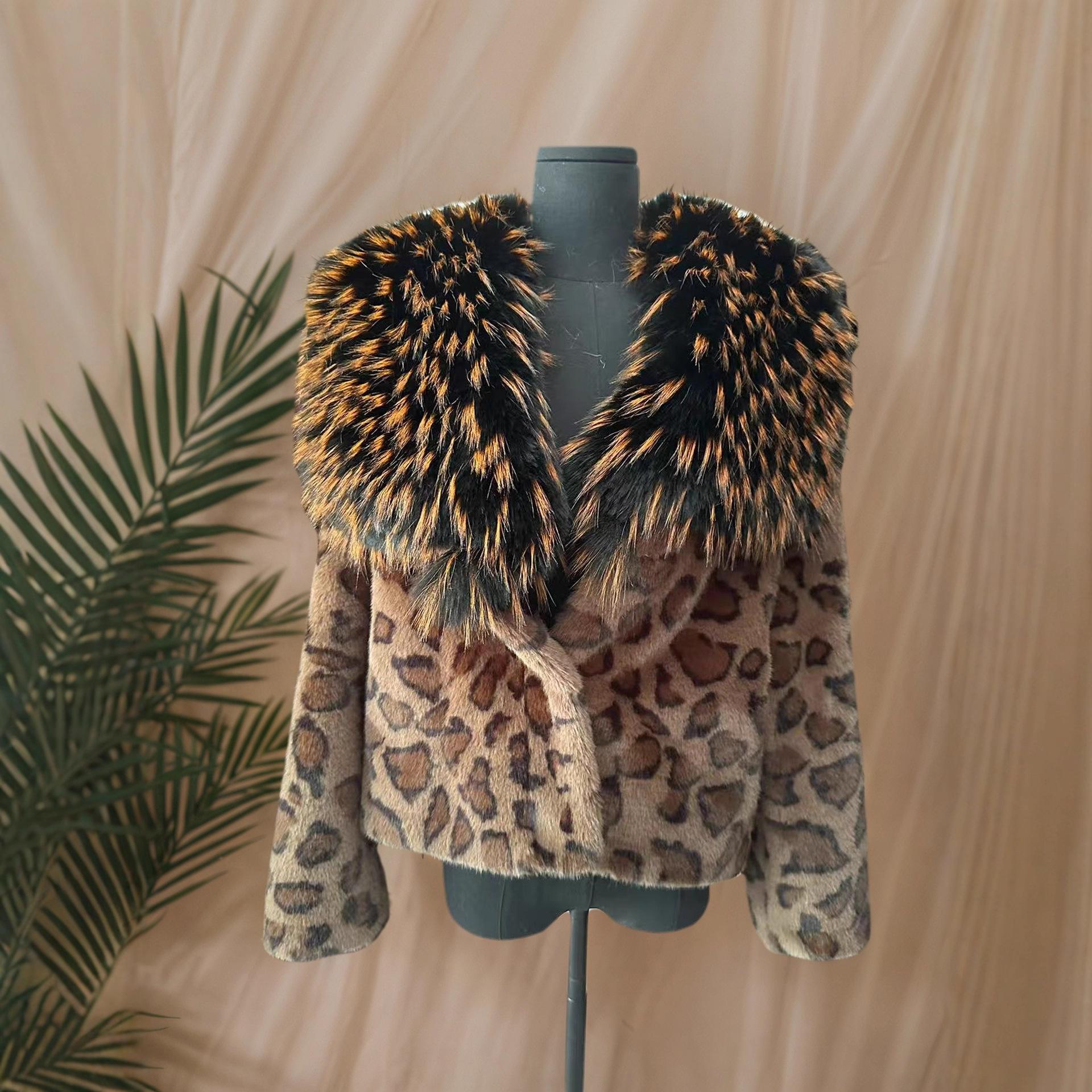 

2025 Winter New Big Hair Collar Short Warm Fur Integrated Imitation Fur Coat Women s Wear one size fits all темно-коричневого кольору