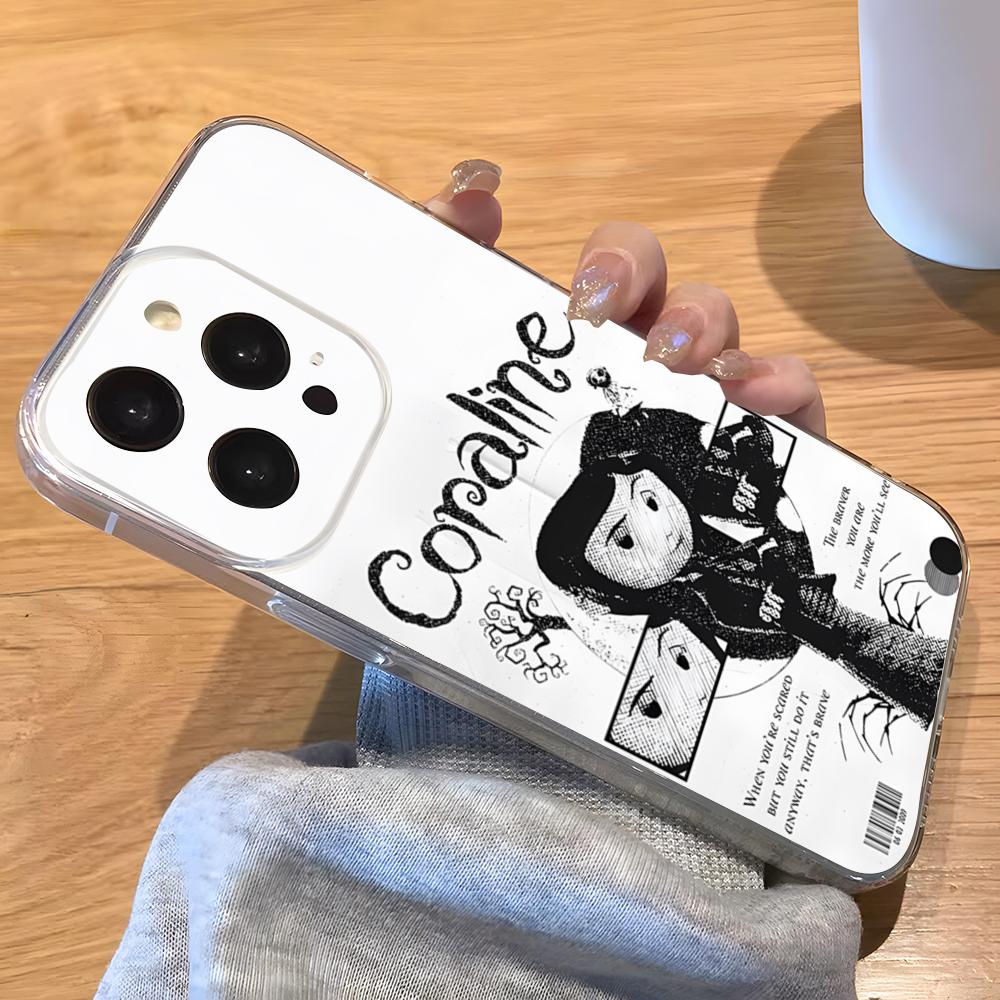 Funda de Teléfono de Anime Caliente C-Coraline Para IPhone 17 Pro Max 16 15 14 Pro Max 13 11 Xs Xr 8 7Plus Cubierta Transparente