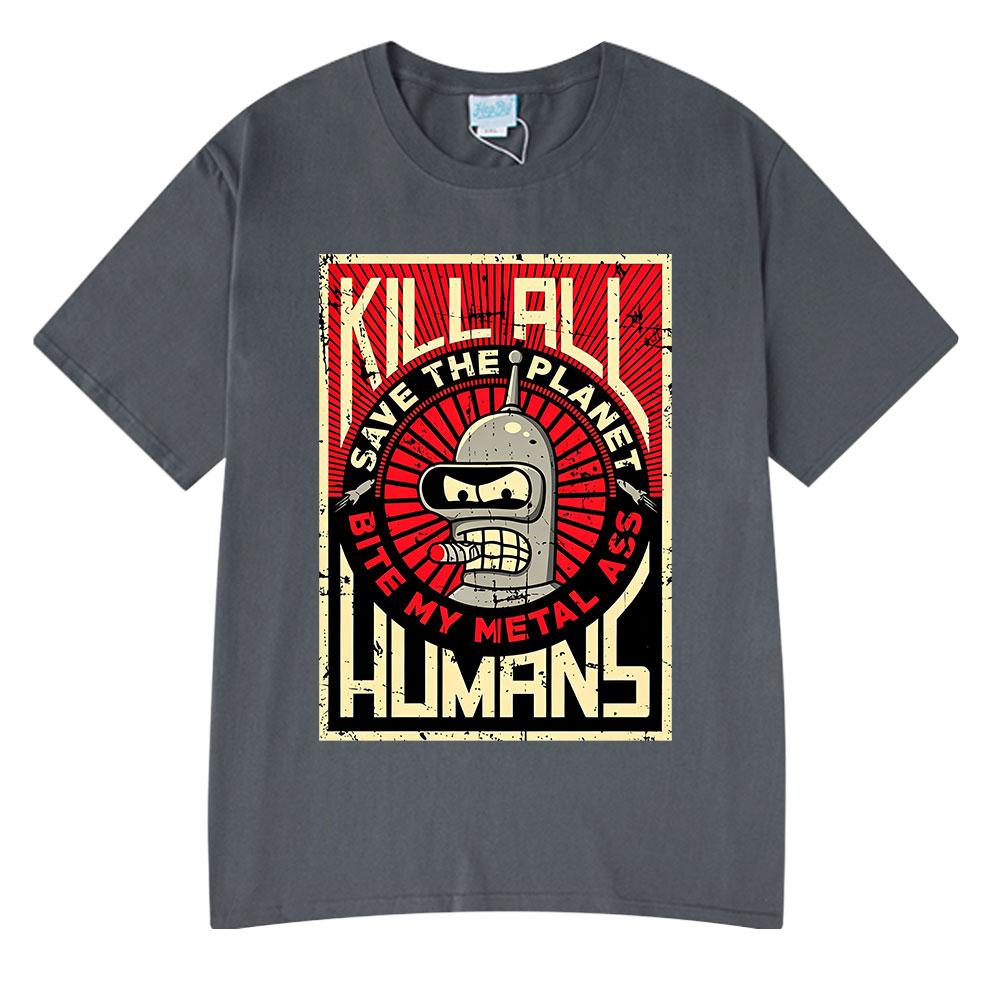 Funny Save The Planet Kill All Huunisexs Graphic Print T Shirt Unisexs Unisex Fashion Short Sleeve Tshirt Oversized Cotton Tshirts