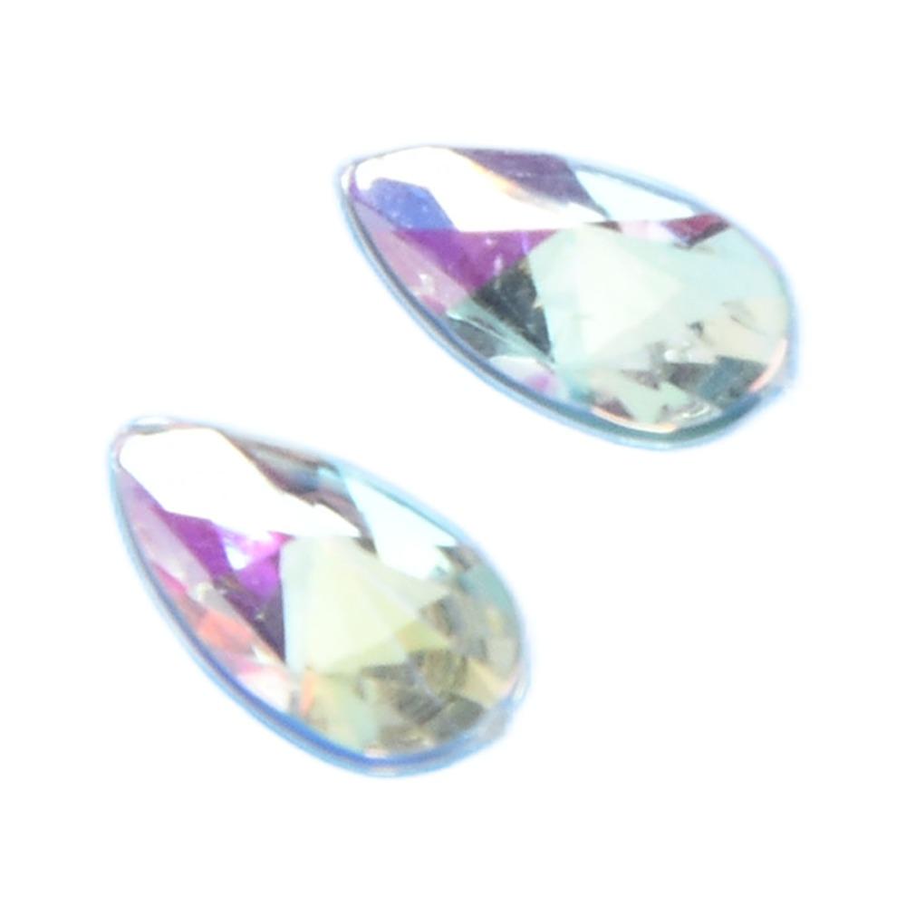 500pcs 8x13MM Drop Shaped Rhinestones Acrylic White AB DIY Rhinestones Flat Back Without Hole Clear Teardrop Rhinestones