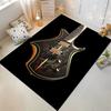 Unique Guitar Design Print In Dark Tones Non-slip Rug Suitable for Living Room and Bedroom Sofas