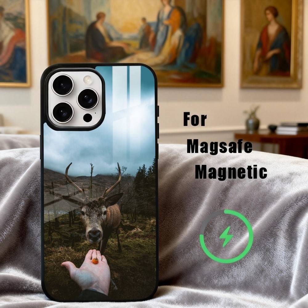 The Graceful Sika Deer Phone Case For iPhone17,16,15,14,13,12,11 Plus,Pro Max Magnetic For Magsafe Wireless Charging