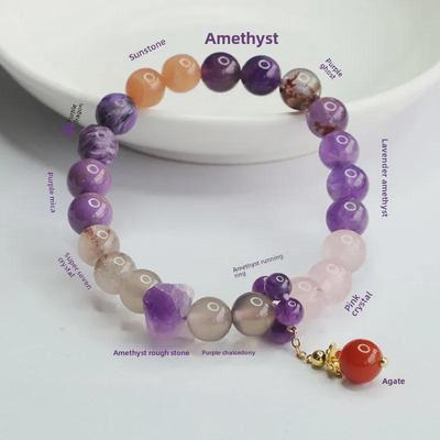 Bransoletka Juanyu Nine-Purple Fire Multi-Gem Crystal na rok zodiaku Smoka