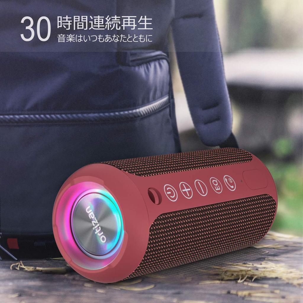 Ortizan Bluetooth-högtalare Vattentät IPX7 trådlös 30 timmars kontinuerlig uppspelning 24W-utgång Bluetooth-högtalare Stereo Portabelt Bluetooth-högtalarkort