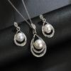 Handmade Luxury Pearls Classics Water Drop Jewelry Set Fashion Accessories Stud Earrings Jewelry