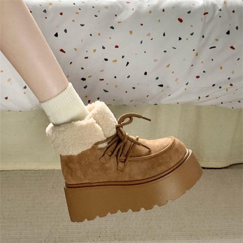 Fashion tribal matte retro short snow boots for women, new plush plush thick-soled cotton shoes in autumn and winter