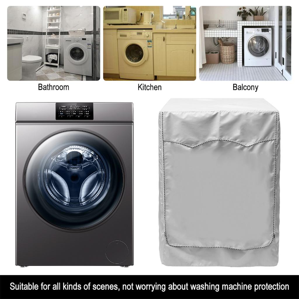 1PC Waterproof Dustproof sun protection dryer Cover Household Protective cover Washing machine cover Laundry Silver Coated Cover