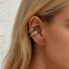 Fashion personalized design square single diamond earrings OL simple titanium steel earrings women without earrings