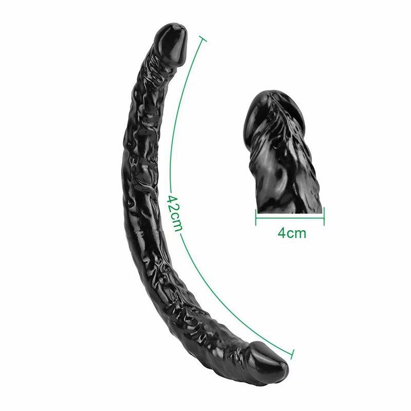 Obrovské dildo 21/43/56 cm Super realistické erotické hračky na měkký penis s dvojitou hlavou pro ženy Muži