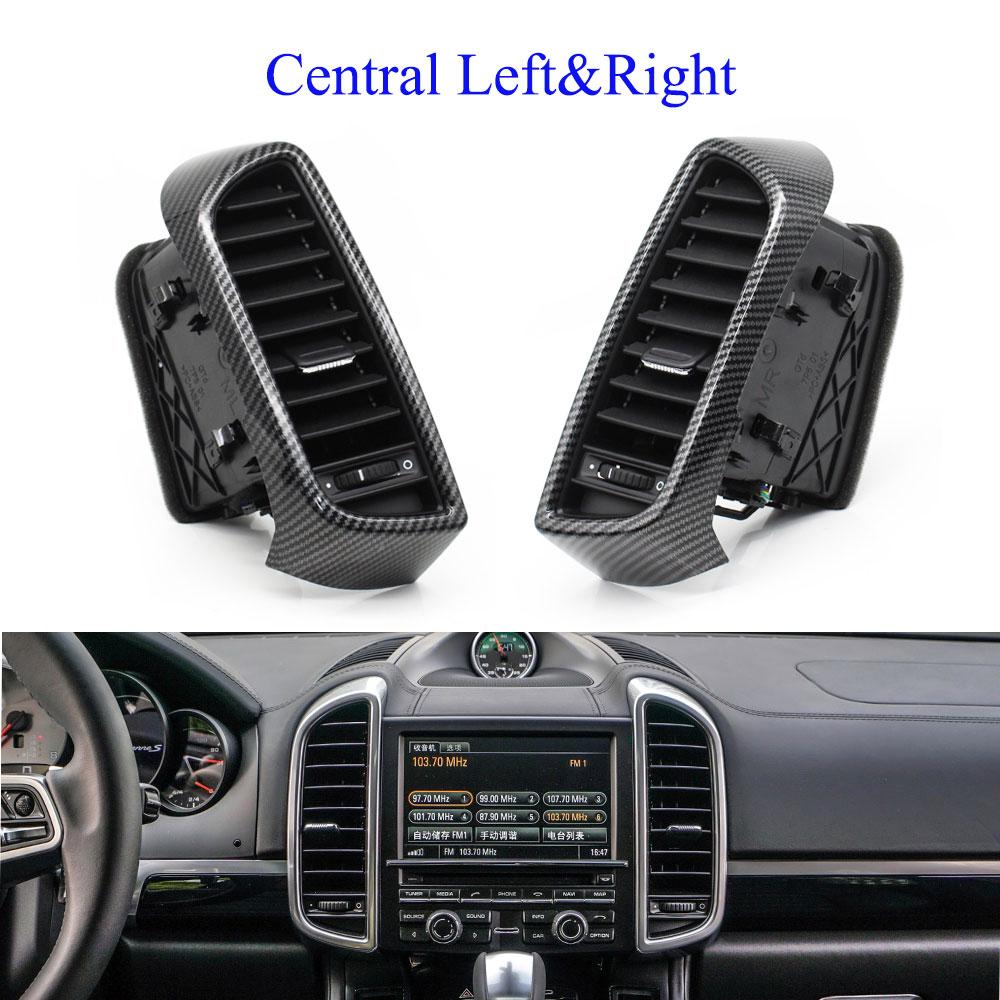 Carbon Fiber Center AC ventilasjonsgitter foran venstre høyre bak luftventilasjonsgitter komplett montering for Porsche Cayenne 7P5