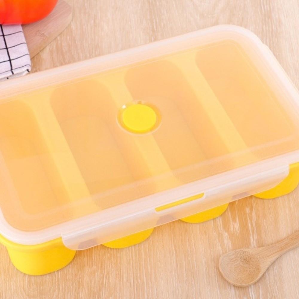 Silicone Soup Ice Cube Molds with Lid Food Meal Molds Freezer Soup Tray  Food Preparation