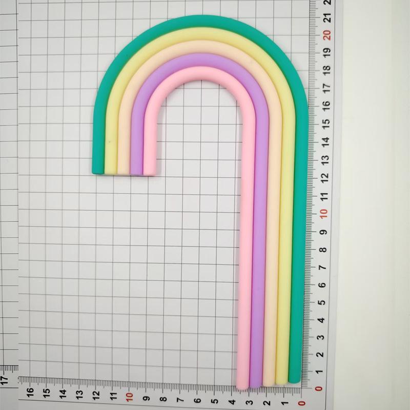 Versatile Rainbow Arch Cake Topper: Colorful Cartoon Forest Style Red Pink Rubber Ornament