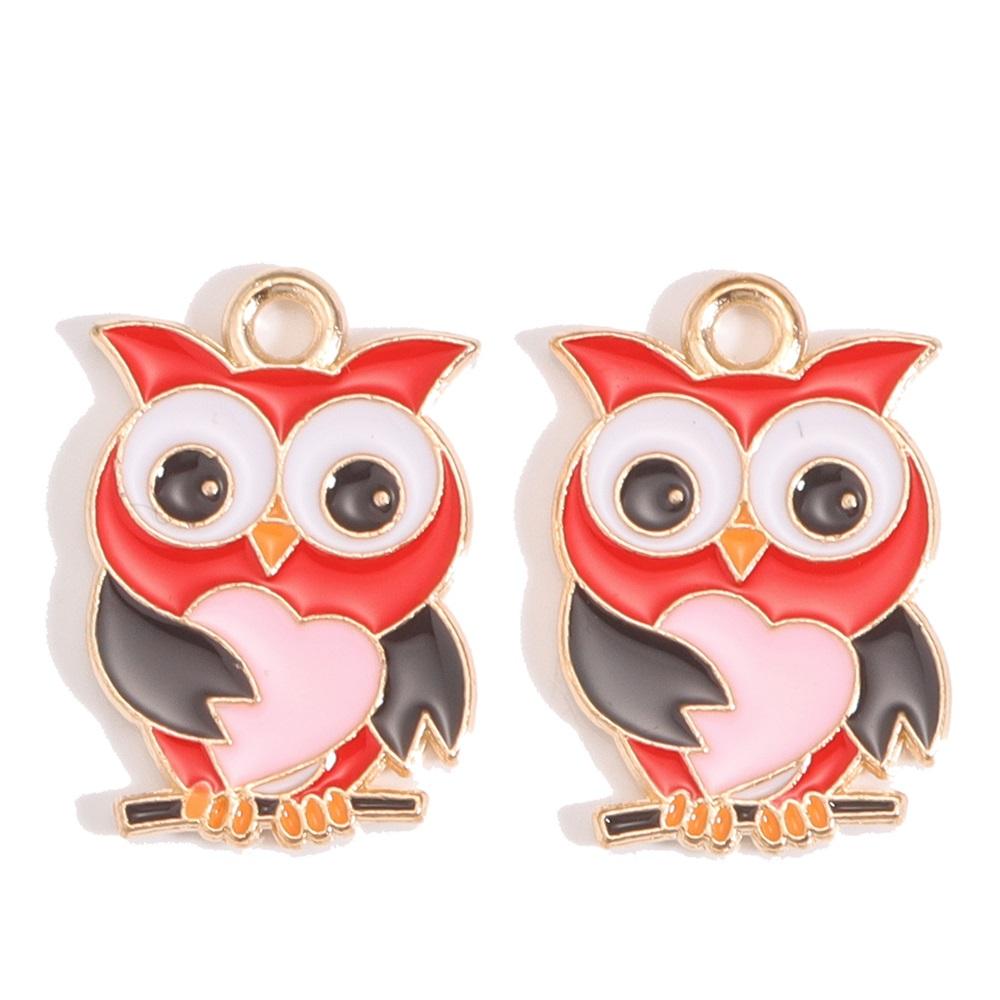 10Pcs Colorful Cute Enamel Red Mushroom Alloy Pendant for Women's Earrings Bracelet Jewelry Made of Charm DIY Necklace Ornaments