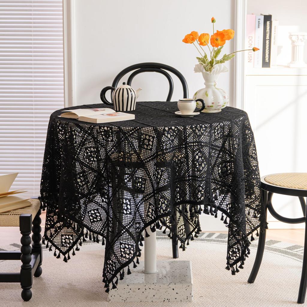 Lace Table Cloth Fabric French Hollow White Coffee Table Cloth Tablecloth Rectangular Round Table Photo Picnic Cloth Cover Cloth